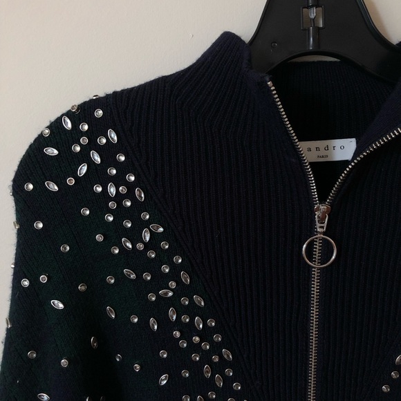 Sandro Embellished Tartan Sweater - Picture 4 of 6